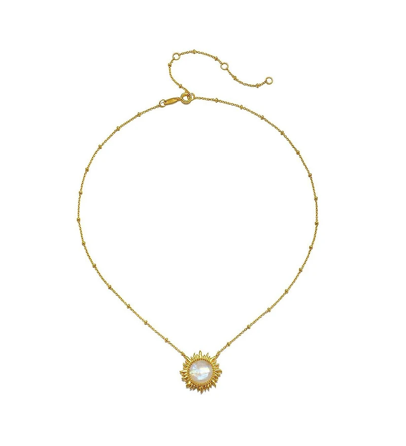 Satya Jewelry Dawn of Hope Moonstone Sun Necklace