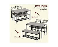gaomon 4-Piece Classic Space-Saving Dining Set with Bench