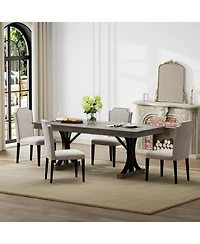 gaomon 6-8 Person Large Wooden Dining Table with 2 Drawers