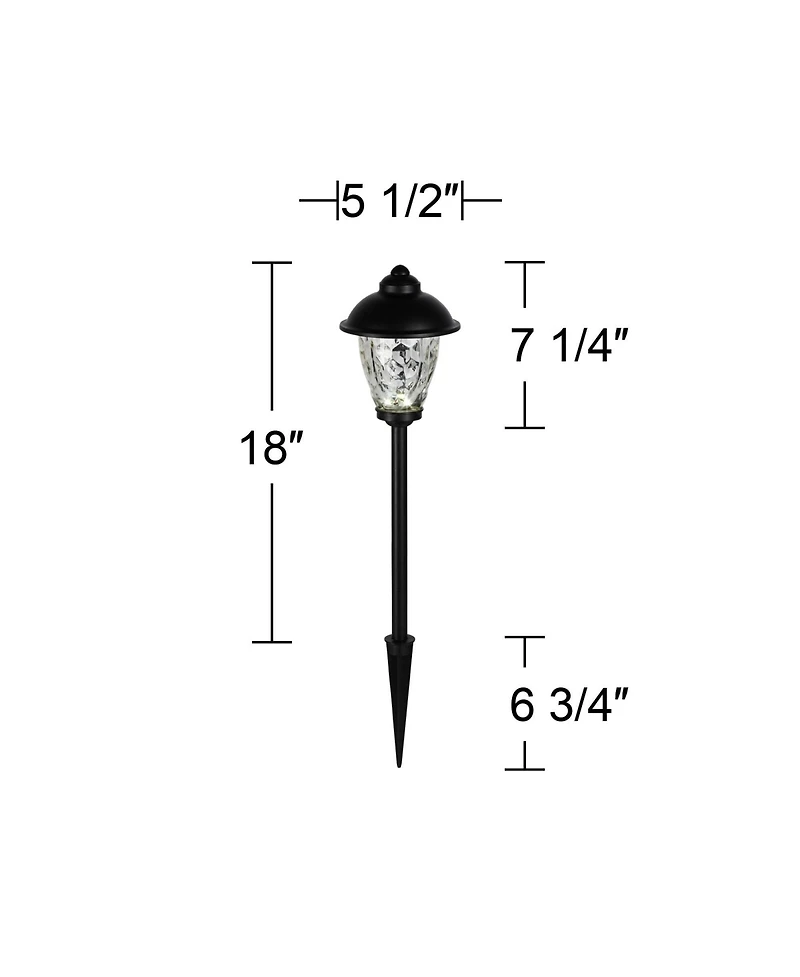 John Timberland Concord High Country Outdoor Landscape Path Lights Porch House Set of 2 Led Bulb Metal Clear Glass Shade