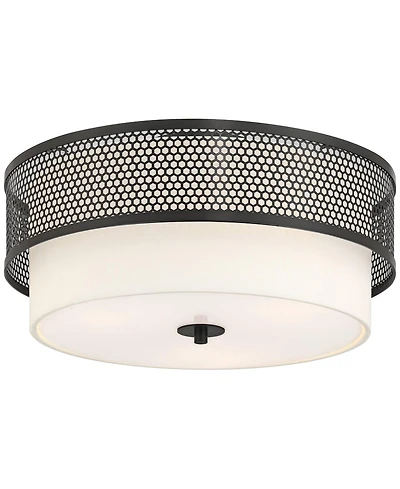 Possini Euro Design Possini Euro Marino Wide and Linen 3-Light Ceiling Light