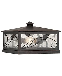 Franklin Iron Works French Garden Wide Seeded Glass Pier Mount Light