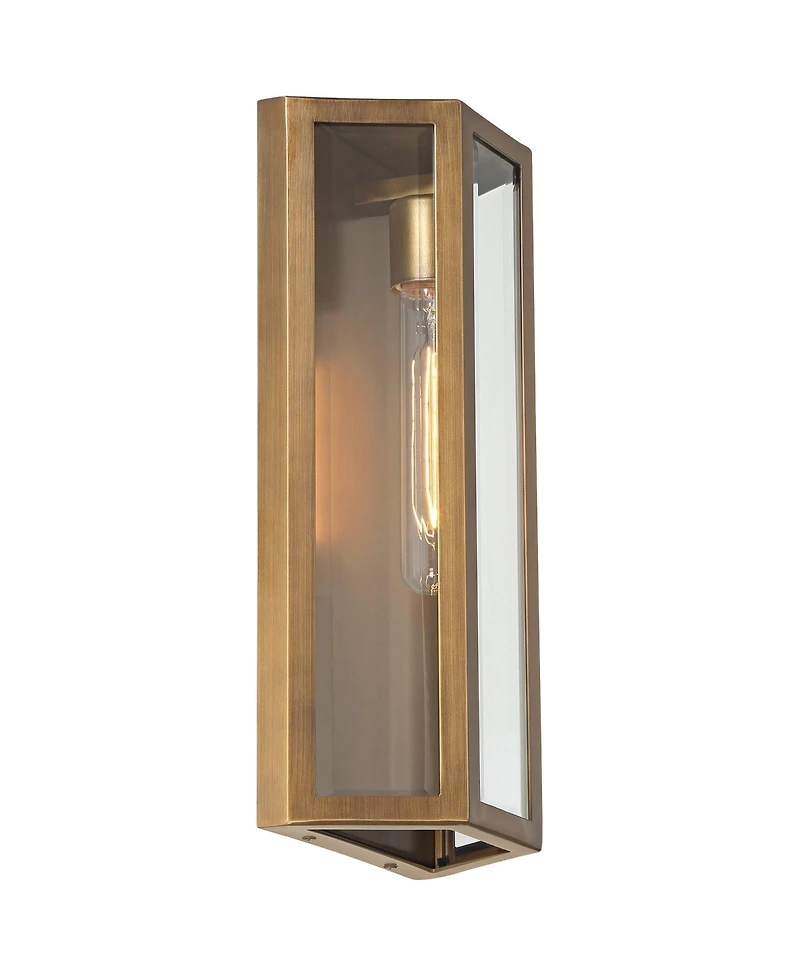 John Timberland Cecily High Aged Brass Indoor/Outdoor Wall Light