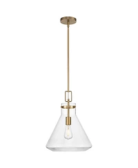 Possini Euro Design Tanit Wide Aged Brass and Glass Pendant Light
