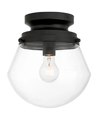 Possini Euro Design Possini Euro Cato Wide Flush Small Schoolhouse Ceiling Light