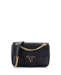 Pre-Owned Prada Small Pattina Flap Shoulder Bag Saffiano Leather