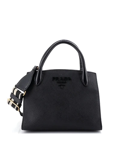 Pre-Owned Prada Monochrome Tote Saffiano with City Calf