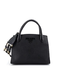 Pre-Owned Prada Monochrome Tote Saffiano with City Calf