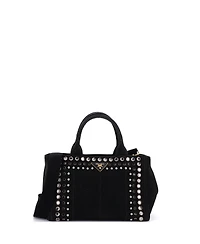 Pre-Owned Prada Mini Canapa Tote Rhinestone Embellished Canvas