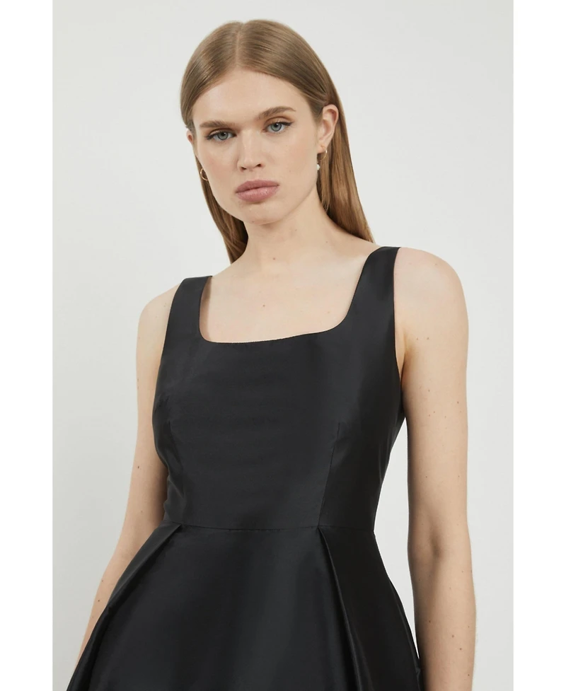Karen Millen Women's Taffeta Full Skirt Tailored Midi Dress