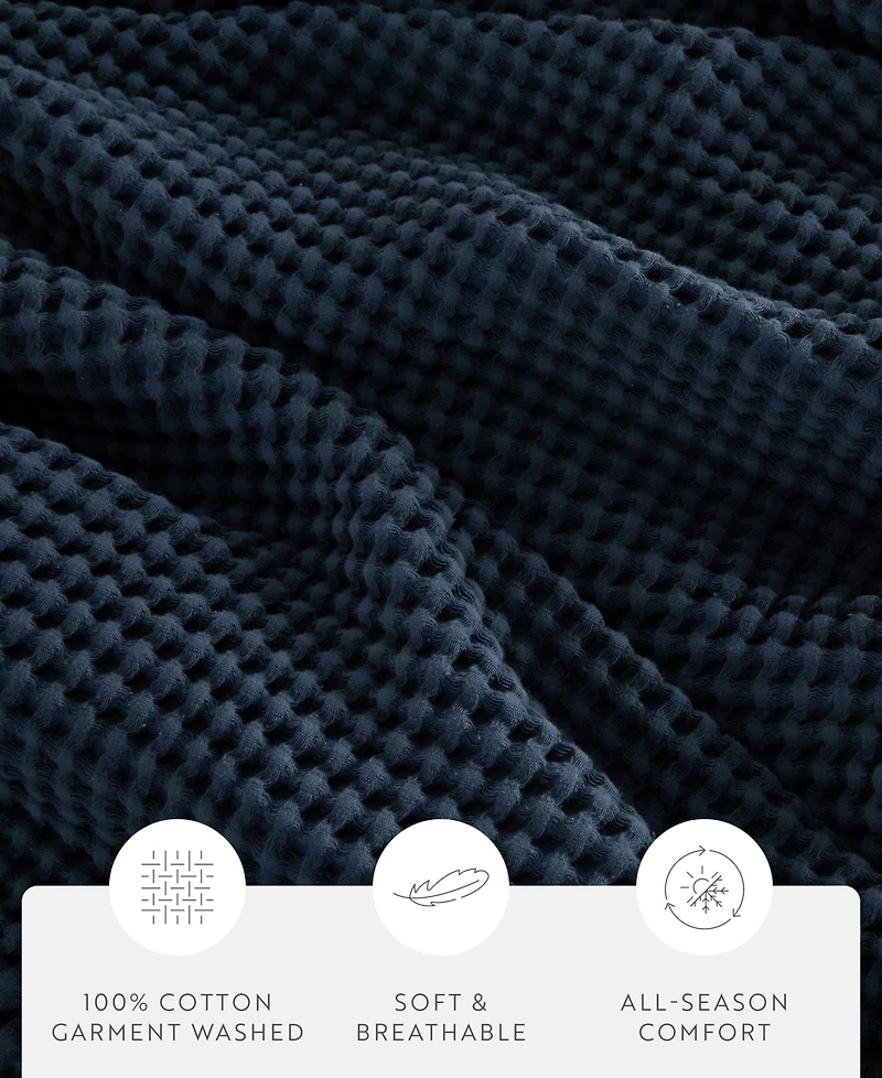ienjoy Home Waffle Weave Cotton Blanket, Twin/Twin Xl