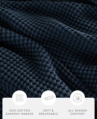 ienjoy Home Waffle Weave Cotton Blanket, Twin/Twin Xl