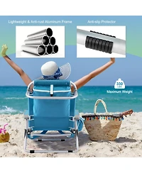 Gouun 5-Position Backpack Beach Chair Set of 2 with Aluminum Frame