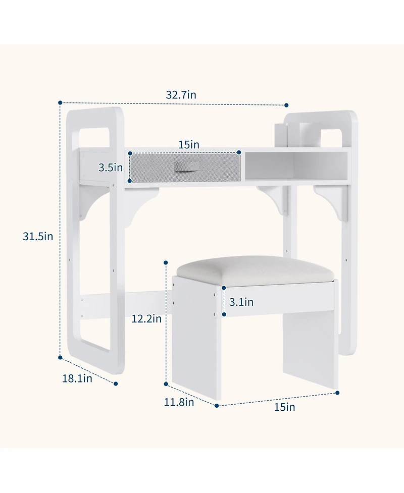 gaomon Desk and Chair Set- Wooden Writing Table with Storage Drawers and Pen Holder- Study Desk for Kids
