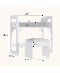 gaomon Desk and Chair Set- Wooden Writing Table with Storage Drawers and Pen Holder- Study Desk for Kids