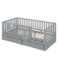 Streamdale Furniture Twin Wood Daybed w/ Drawers and Fence Rails