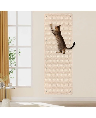Aronkl Extra Large Thickened Cat Wall Climbing Carpet Scratch Pad with Fixed Nails Furniture Protector