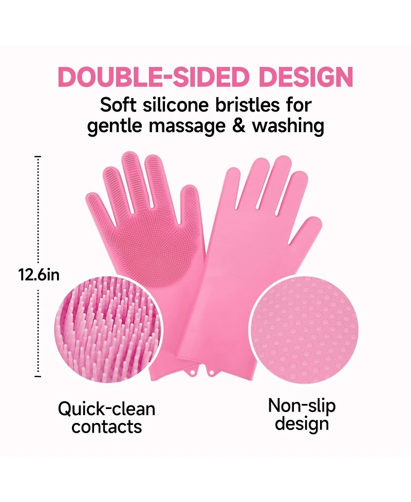 Aronkl 2 Piece Pet Bathing Kit with Washing Gloves and Quick Drying Towel