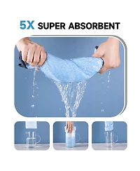 Aronkl 2 Piece Pet Bathing Kit with Washing Gloves and Quick Drying Towel