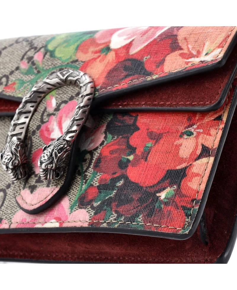 Pre-Owned Gucci Super Mini Dionysus Bag Blooms Print Gg Coated Canvas