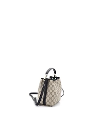Pre-Owned Gucci Small Gg Emblem Bucket Bag Gg Coated Canvas