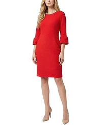 Ny Collection Petite 3/4 Sleeve Mother of Pearl Detail Dress