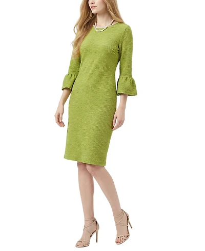 Ny Collection Petite 3/4 Sleeve Mother of Pearl Detail Dress