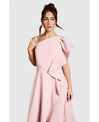 Coast Women's One Shoulder Crepe Ruffle Midi Dress