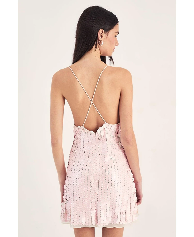 Nasty Gal Women's Embellished Strappy Mini Dress