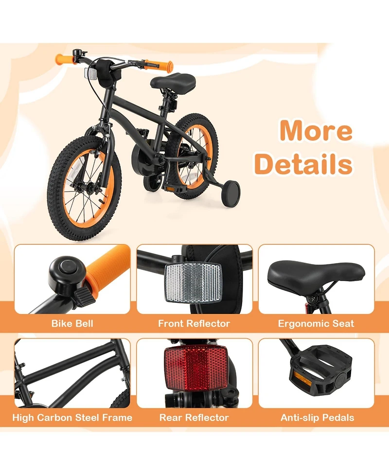 Slickblue Kids Bicycle Sport Bike with Adjustable Seat and Safety Features