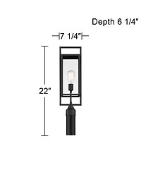Possini Euro Design Jericho Modern Outdoor Post Light Textured Clear Glass Panel for Exterior Barn Deck House Porch Yard Patio Home Outside
