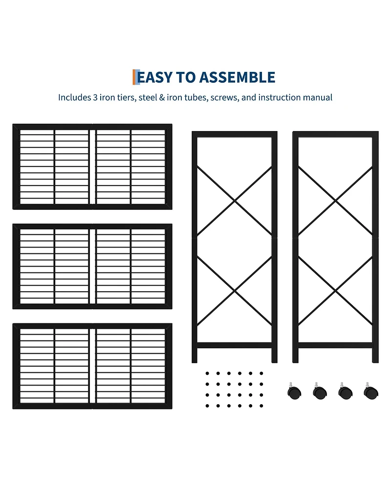 Homfan Slim Shoe Rack with Metal Frame and Fabric Shelves, Adjustable Shoe Storage Organizer for Entryway, Bedroom