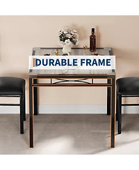 gaomon 2-Person Dining Table Set with Padded Chairs and Corner Guards