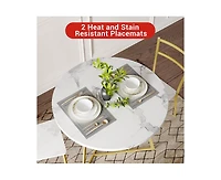 gaomon 3-Piece Round 2-Person Space-Saving Dining Table Set
