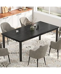 gaomon Modern Industrial 6-8 Person Rectangular Dining Table