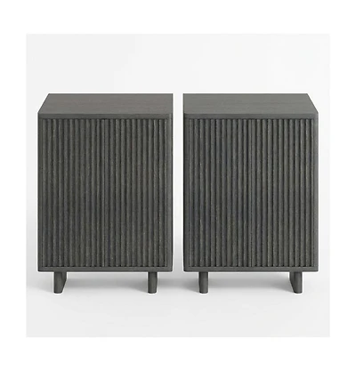 Homfan 2 Piece 5 Tier Shoe Cabinet Set with Fluted Doors and Adjustable Shelves, Entryway Hallway Storage Organizer