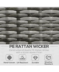 Outsunny 6 Pieces Patio Furniture Sets Outdoor Wicker Conversation Sets All Weather Pe Rattan Sectional sofa set with Ottoman, Cushions & Tempered Gla