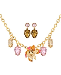Guess 2-Pc. Gold-Tone Crystal Stone Accent Necklace and Earrings Set