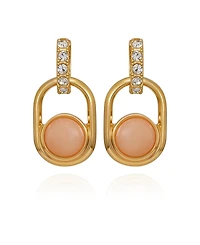 Guess Gold-Tone Rose Stone Linear Drop Earrings