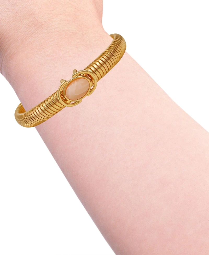 Guess Gold-Tone Center Stone Stretch Bracelet