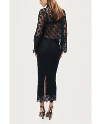 Nocturne Women's Lace Midi Skirt