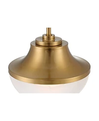 Possini Euro Design Zachary Warm Gold Mini Pendant Light Wide Modern White Glass Fixture for Dining Room House Kitchen Island