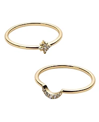 Ana Luisa Sky Set Gold-Plated Moon and Star Rings