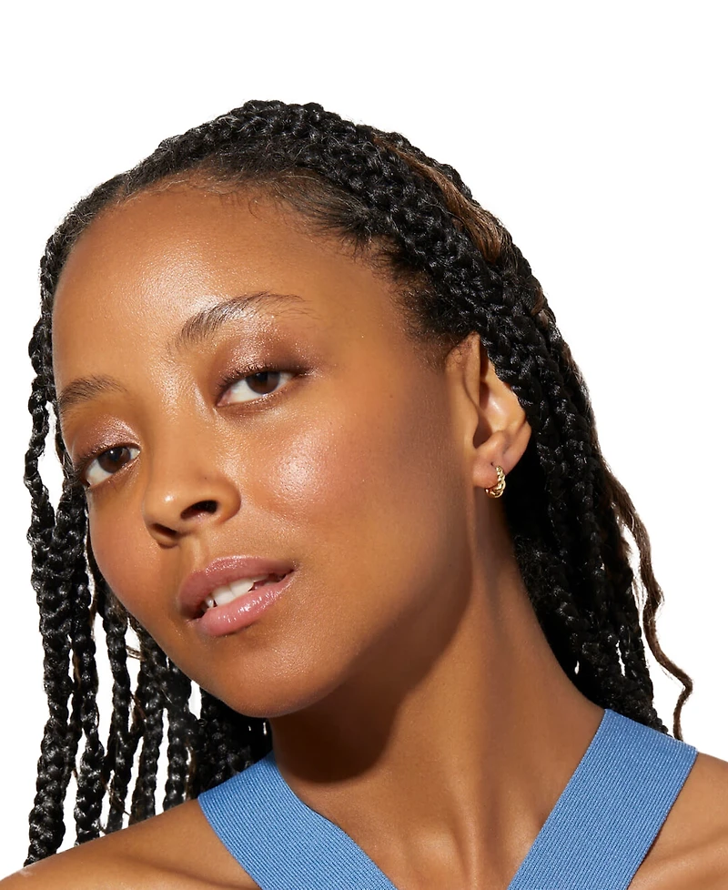 Ana Luisa Paris Mini Gold-Plated Twisted Hoop Earrings