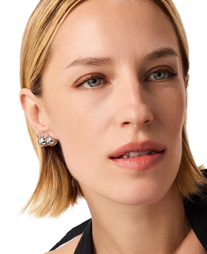 Ana Luisa Abby Mini Silver Sphere Hoop Earrings