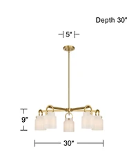 Possini Euro Design Evora Brass and Opal Glass 5-Light Chandelier