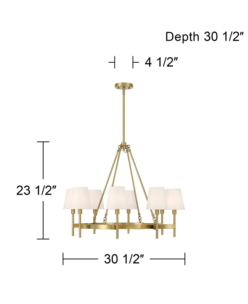 Possini Euro Design Greta Brass 8-Light Shade Chandelier