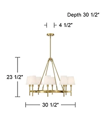 Possini Euro Design Greta Brass 8-Light Shade Chandelier