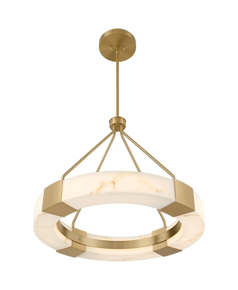 Possini Euro Design Vana Gold and Faux Alabaster Led Ring Chandelier