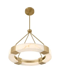 Possini Euro Design Vana Gold and Faux Alabaster Led Ring Chandelier